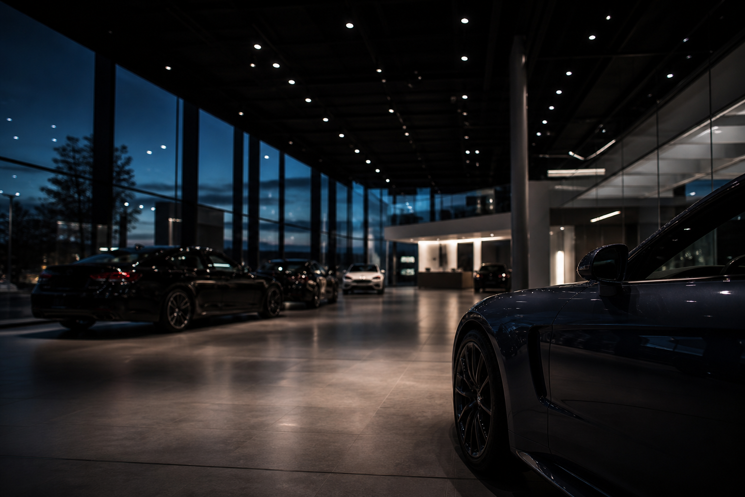 Dealership showroom floor where in-store coaching is put into practice